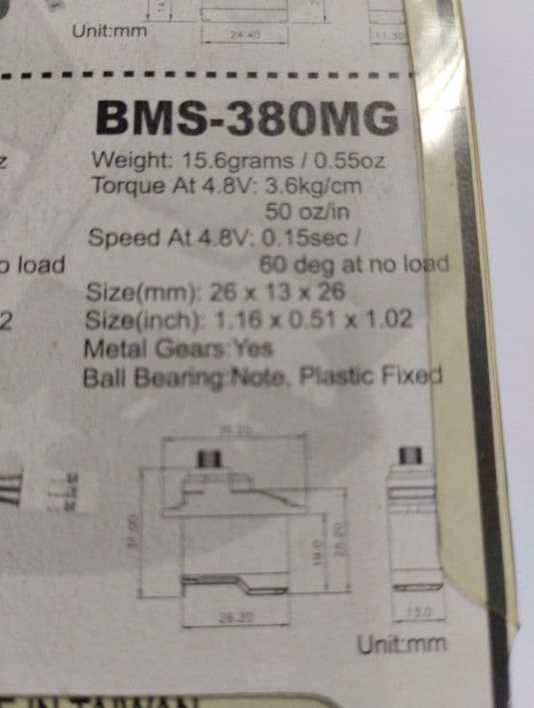 MICRO SERVO BMS-380MG — slika 3 od 3