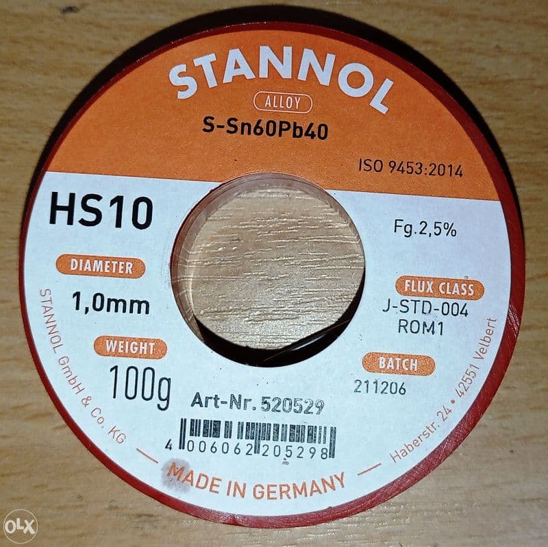 TINOL 1mm - 100gr (STANNOL HS10, Sn60Pb40) — slika 2 od 6