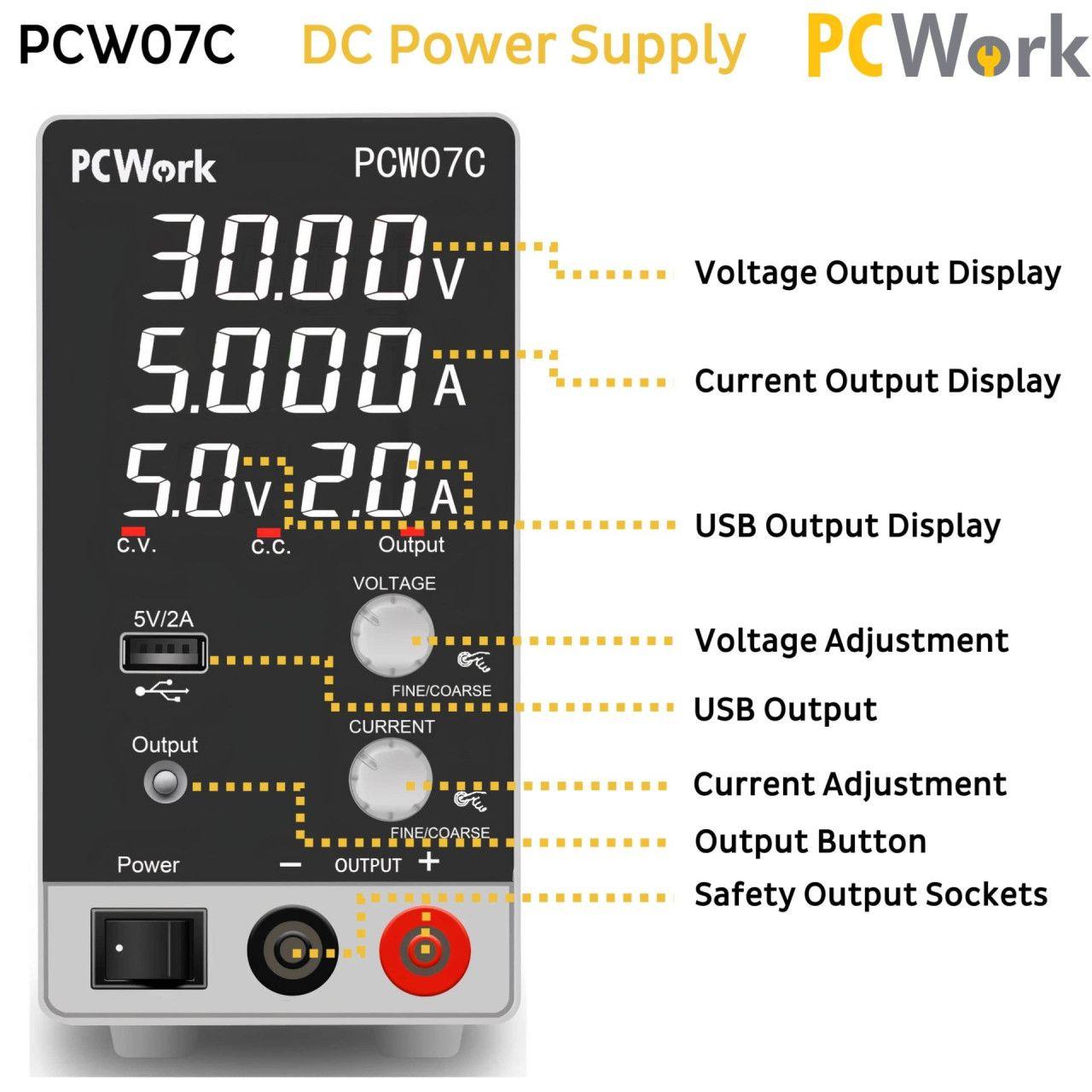 Laboratorijsko napajanje PCW07C (PcWork) — slika 2 od 4
