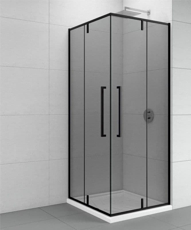 Tuš kabina kvadratna 80x80x200 6mm ABSOLUT BLACK I — slika 1 od 2