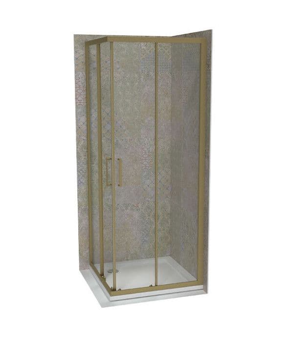 Tuš kabina kvadratna 80x80x195 6mm COPEN ATLAS BRUŠENO ZLATO I — slika 1 od 1