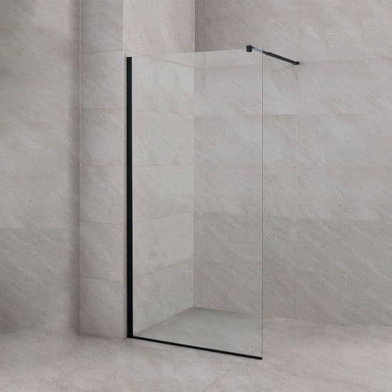 Tuš kabina Walk in 80cm crna Rocco — slika 1 od 4