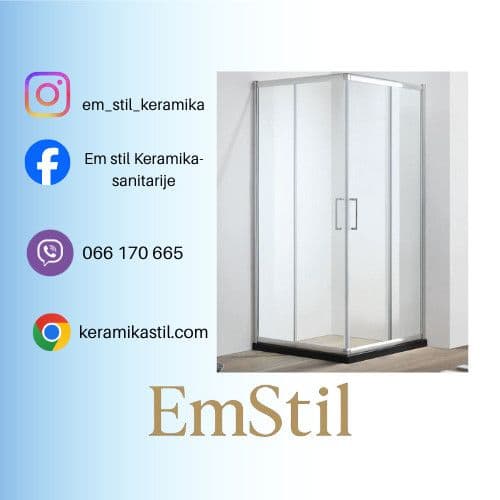 Tuš kabina 100x80x195 Sofia prozirno staklo HE — slika 1 od 2