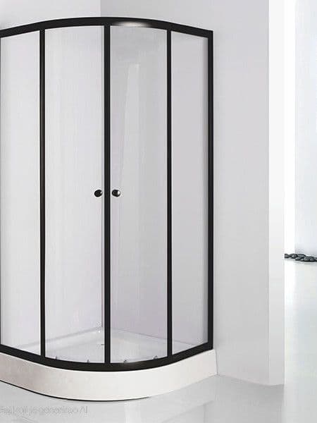 Tuš kabina 90x90 polukružna crna mat — slika 1 od 1