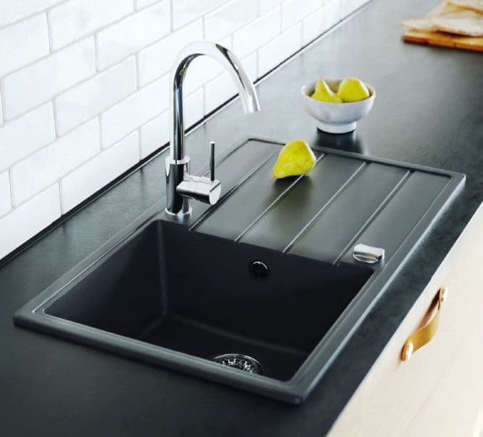 Sudoper Granitni MILO METRO 76x44 Lava stone sa sifonom I — slika 1 od 3