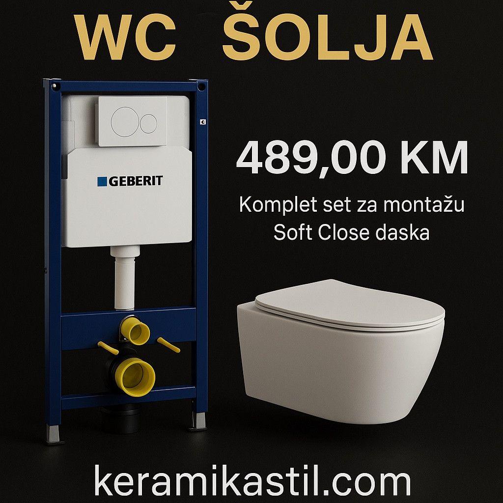 Geberit ugradbeni vodokotlić +WC šolja+wc daska Veneto — slika 1 od 2