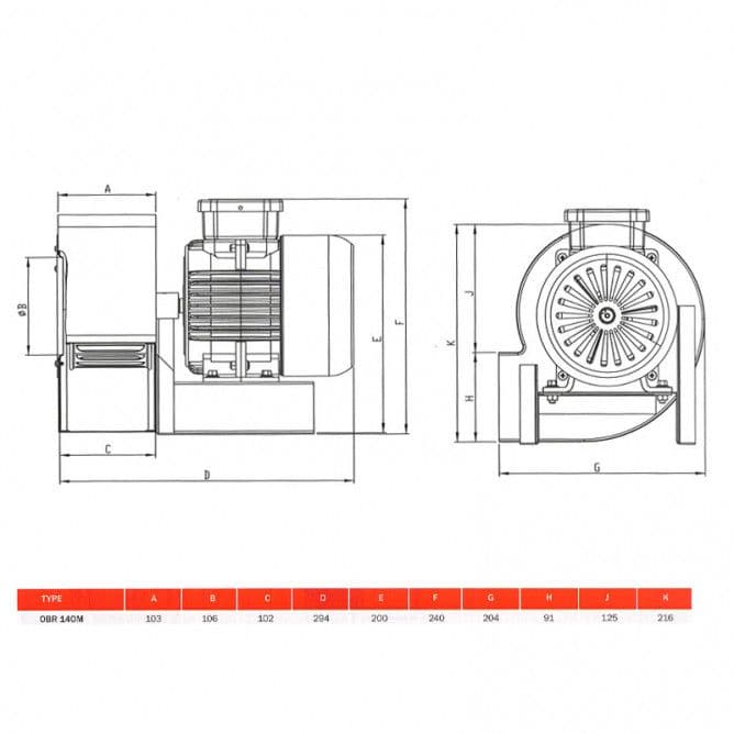 VENTILATOR OBR 140M FI 140 KANALNI TURBINSKI INDUSTRIJSKI FI140 — slika 2 od 2