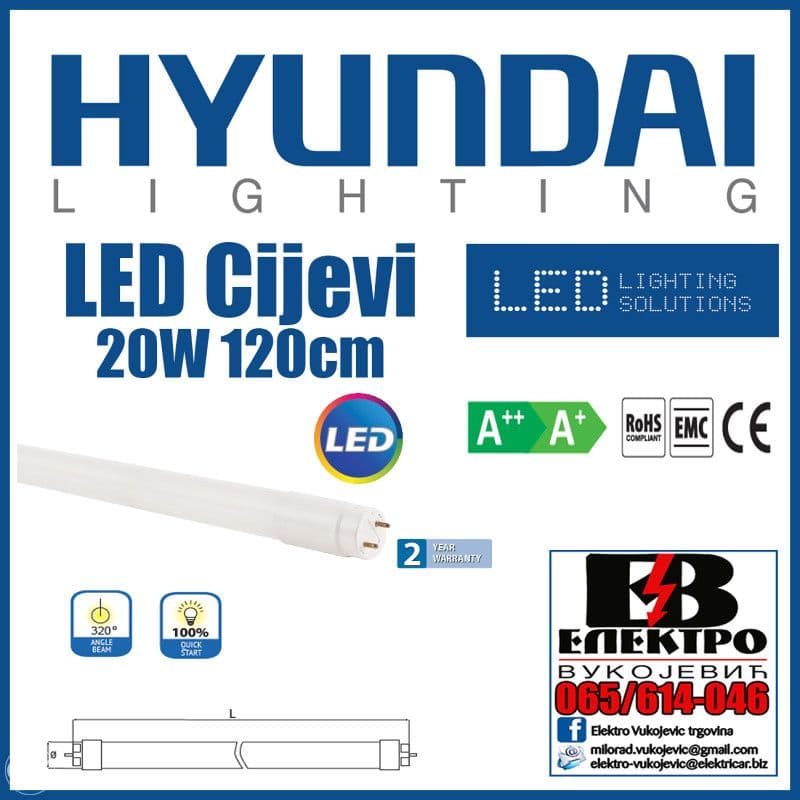 LED cijev cijevi 20W 120 cm — slika 1 od 1