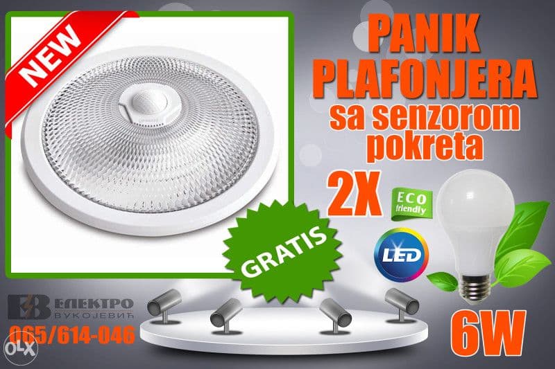 PANIK PLAFONJERA LED SA SENZOROM 2XE27 — slika 12 od 12