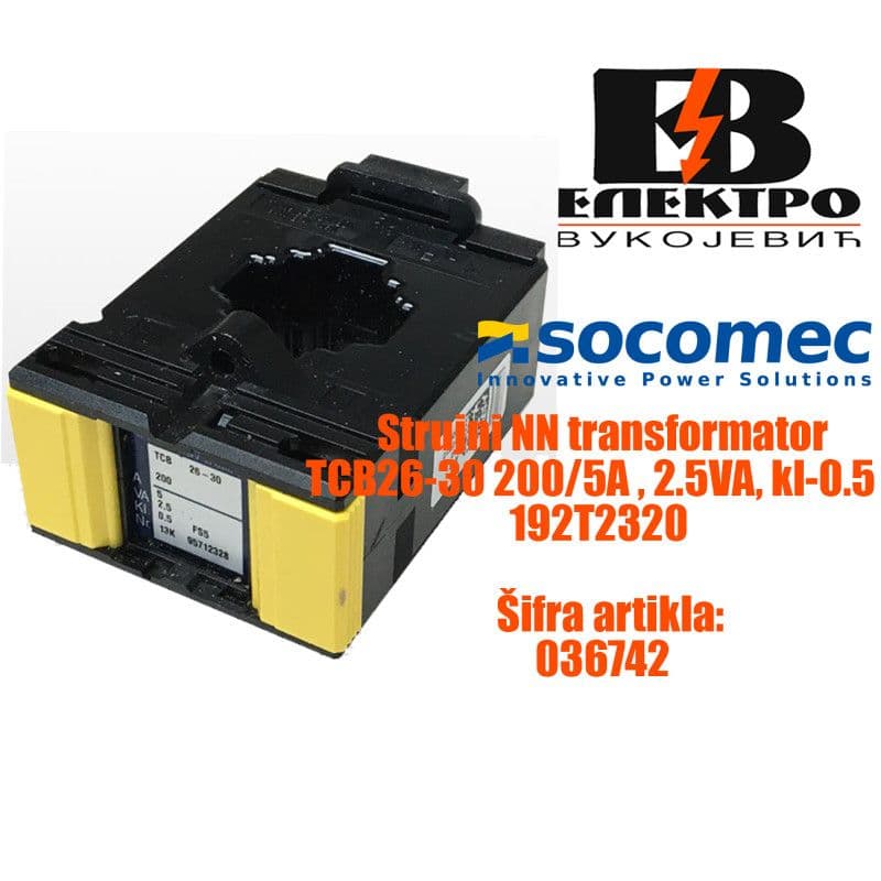 Strujni NN transformator TCB26-30 200/5A 2.5VA,Socomec — slika 2 od 2