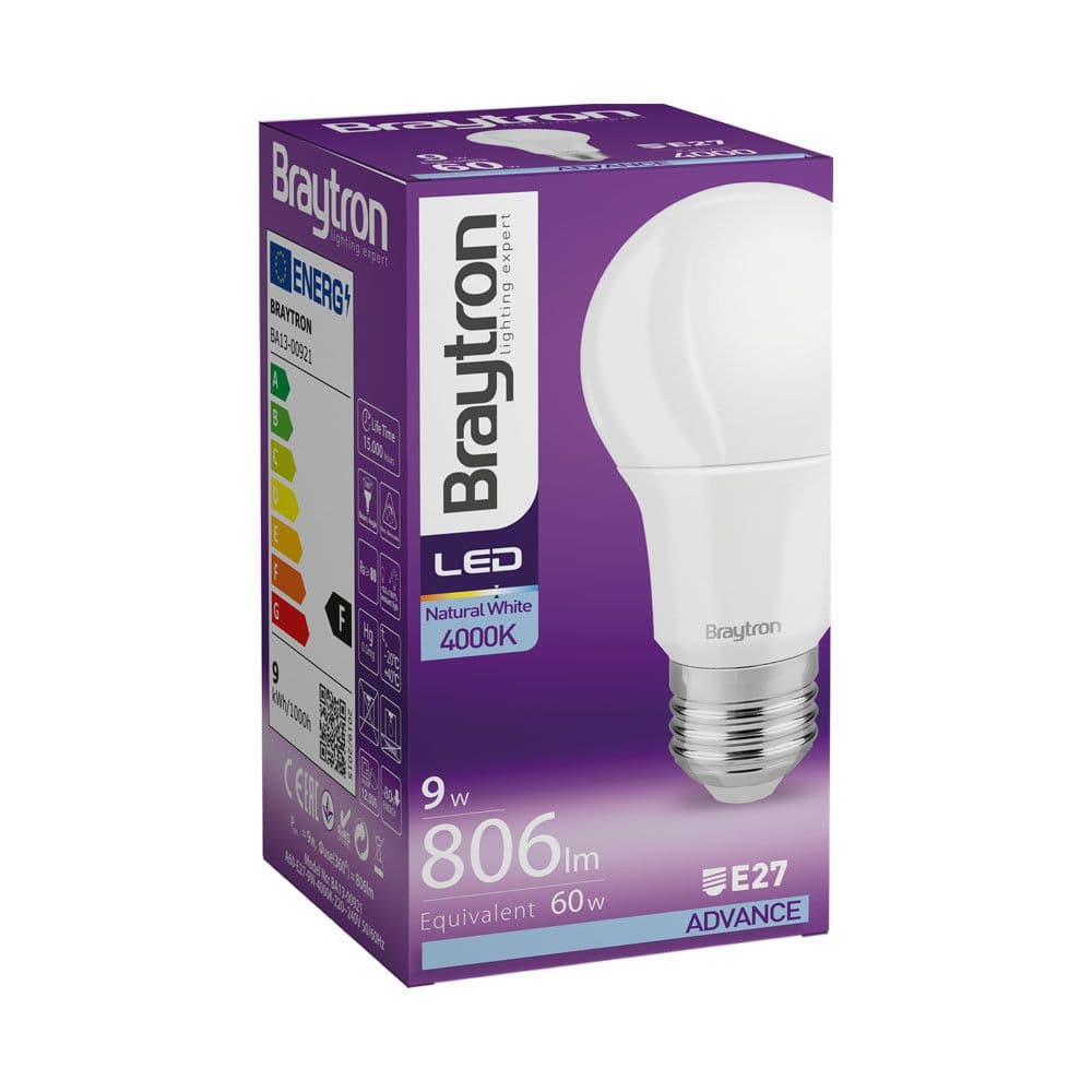 LED sijalica 9W E27 A60 4000K Braytron — slika 4 od 5