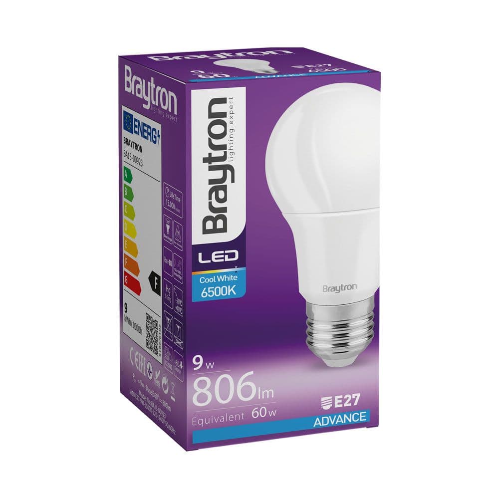 LED sijalica 9W E27 A60 6500K Braytron — slika 4 od 5