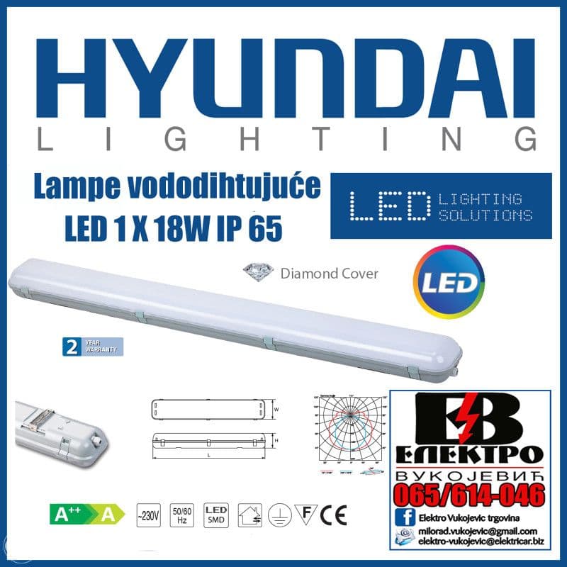 VODODIHTUJUĆA VODOTIJESNA ZA LED CIJEVI 1X 18W — slika 1 od 1