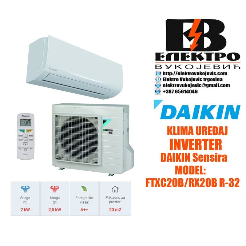Klima uređaj inverter Daikin Sensira 2kW/2,5kW — slika 1 od 2