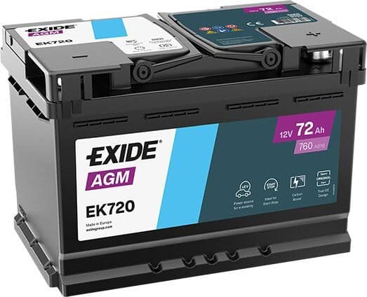 Exide Start-Stop AGM EK720 – Snaga za Napredna Vozila — slika 1 od 1