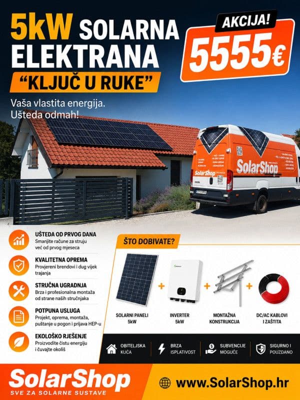 HIBRID 6kW Solarna elektrana Trofazna Solarni Paneli — slika 7 od 11