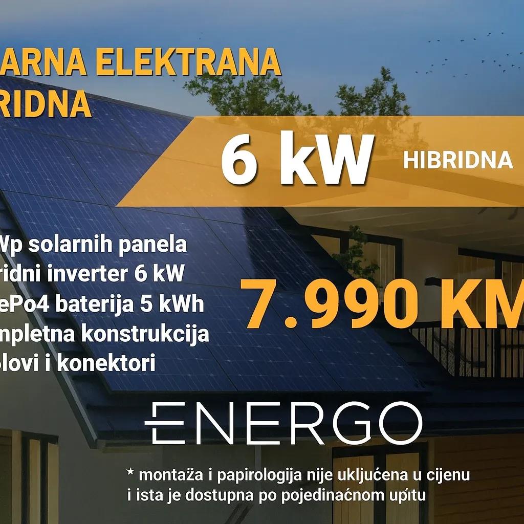 HIBRID 6kW Solarna elektrana Trofazna Solarni Paneli — slika 11 od 11