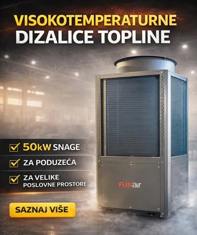 Toplotna Pumpa Fuji Air Dizalica Toplote 9kW-26kW Grijanje — slika 6 od 13
