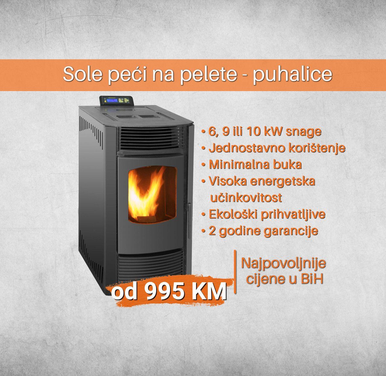 Peć na pelet SOLE 9KW peći grijanje www.energoshop.ba — slika 2 od 11