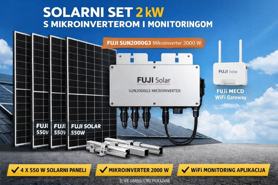 Solarni Mikro-Sustav Fuji Solar 2kW - Smart Micro-Grid — slika 1 od 2