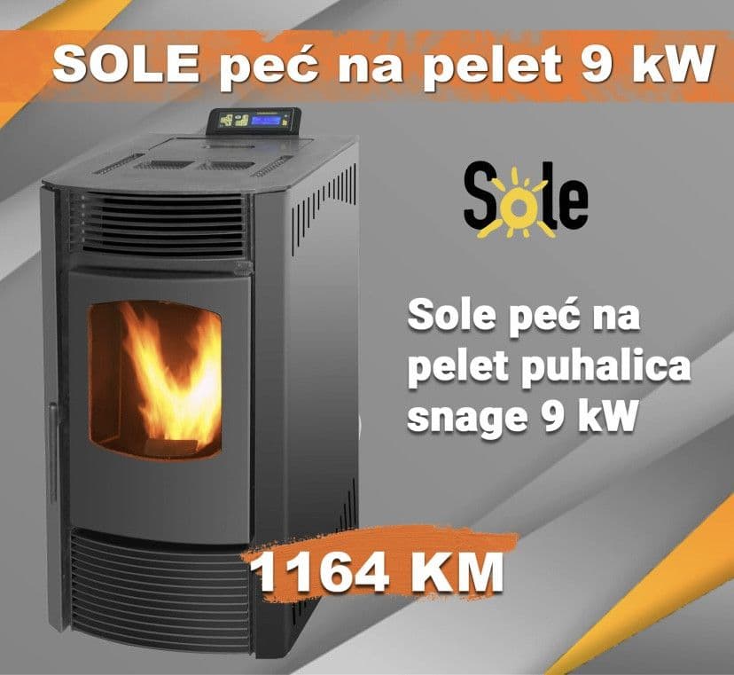 Peć na pelet SOLE 6KW 9000P Akcija Peći kamini grijanje — slika 12 od 12