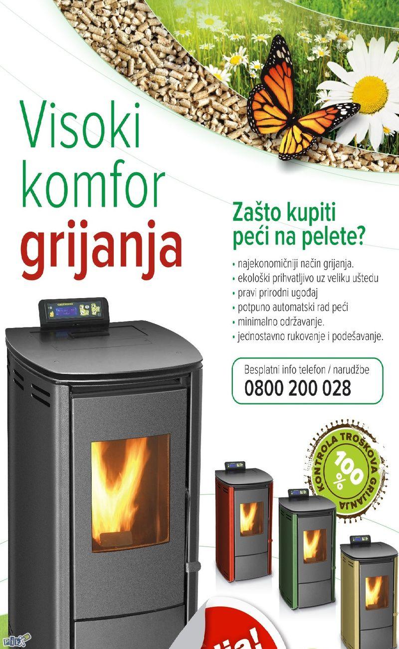 Peć na pelet SOLE 6KW 9000P Akcija Peći kamini grijanje — slika 5 od 12