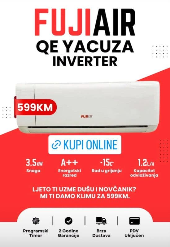 FUJI Klime uređaji Inverter klima uređaj 3,6 kW — slika 6 od 10