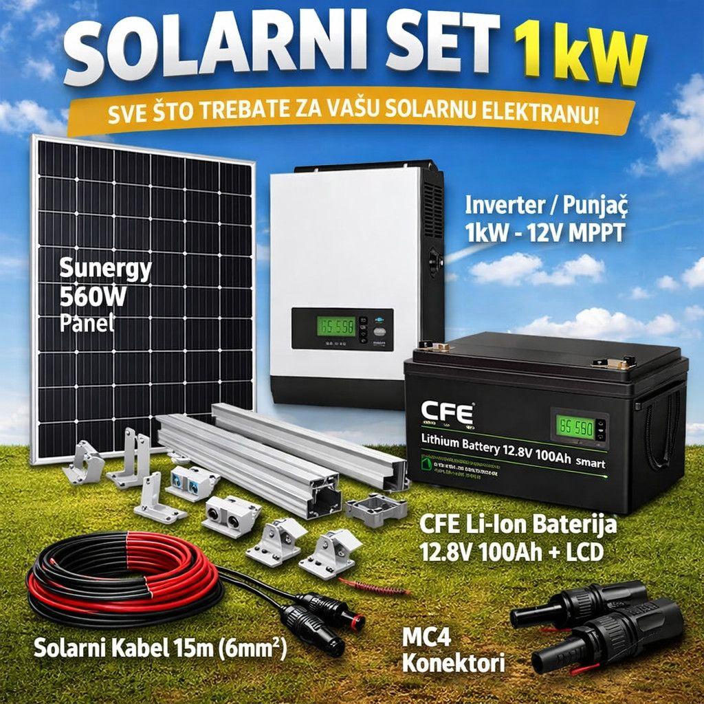 Solarni Sustav Off-Grid 1kW - 560W - LFP Autonomija — slika 1 od 1