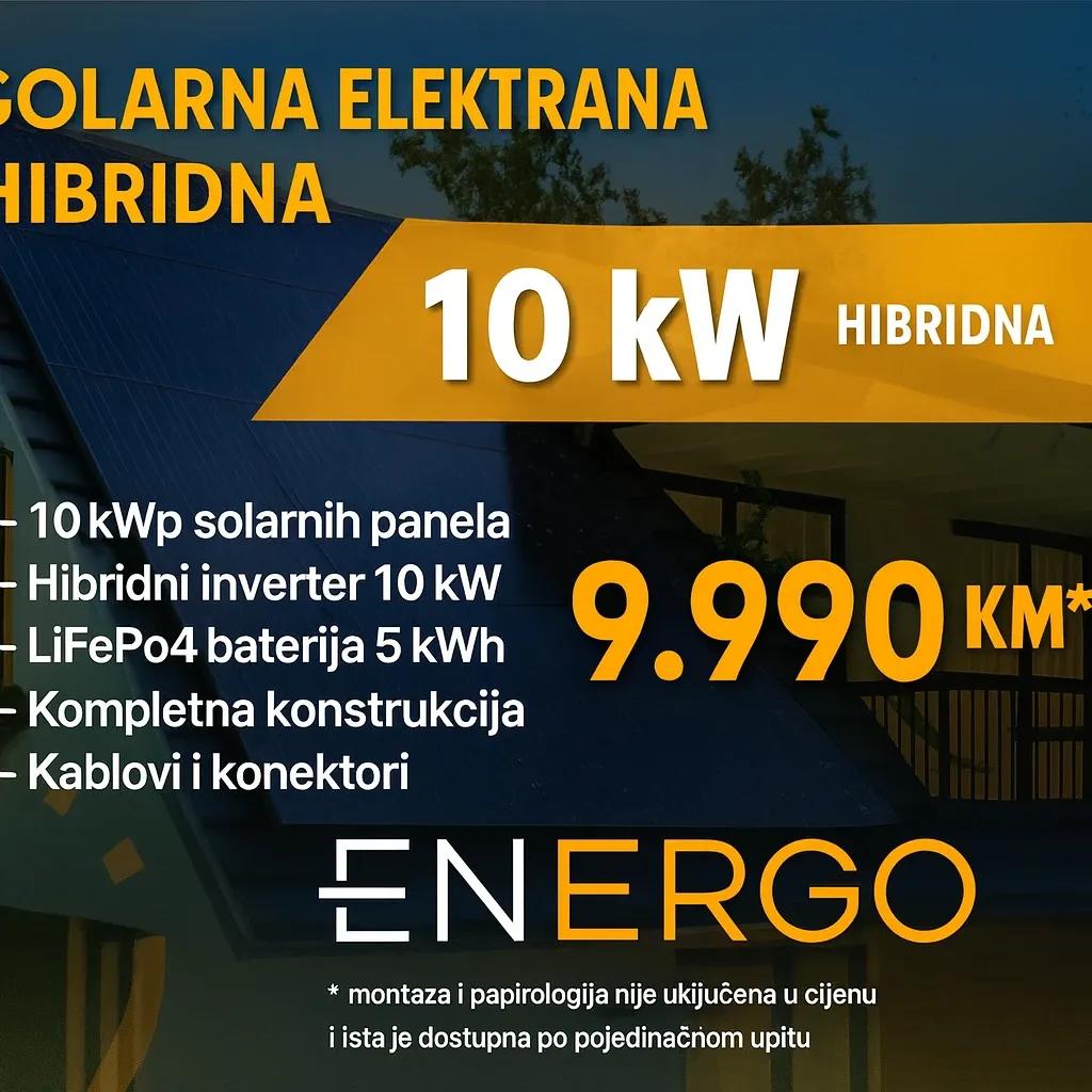 HIBRID Solarna Elektrana 10kW trofazna Solarni Paneli — slika 2 od 12