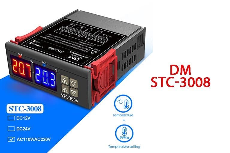 Dupli termostat Dual DM STC 3008 inkubator pilići jaja dva displeja — slika 2 od 4
