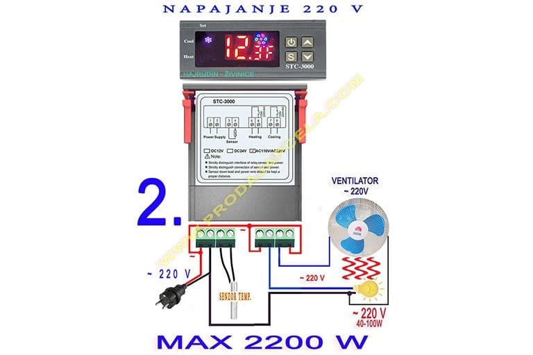 Termostat STC 3000 za hladnjake zamrzivače kompresore inkubatore temperaturu — slika 3 od 3