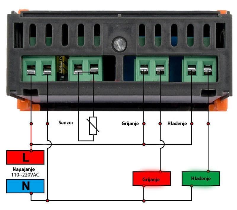 Termostat za sušaru inkubator STC 1000 grijanje hlađenje + sonda 1m + uputstvo — slika 2 od 2