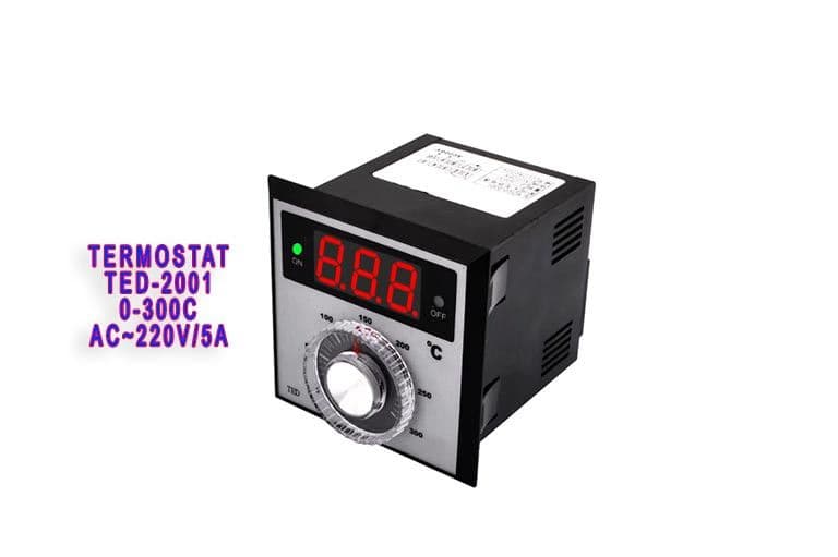 Termostat TED-2001 AC 220V-5A 0-300C + K sonda 3 metra temperatura — slika 3 od 4