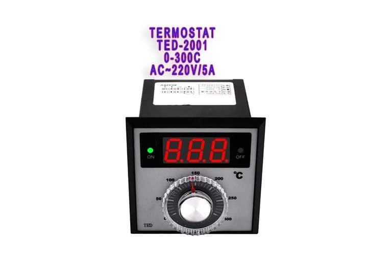 Termostat TED-2001 AC 220V-5A 0-300C + K sonda 3 metra temperatura — slika 4 od 4