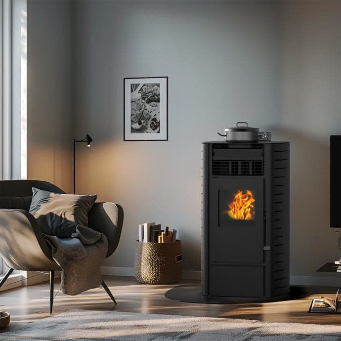 Šporet na pelet ili drva sa inox rernom Sole 8kW Peći Kamini — slika 8 od 9