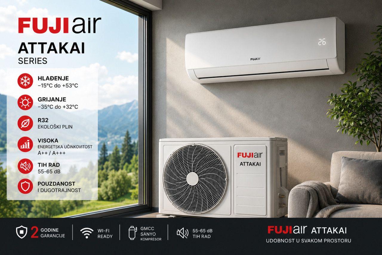 Klima uređaj FUJI AIR ATTAKAI Klime grijanje na -35 9k 12k 18k 24 — slika 1 od 1