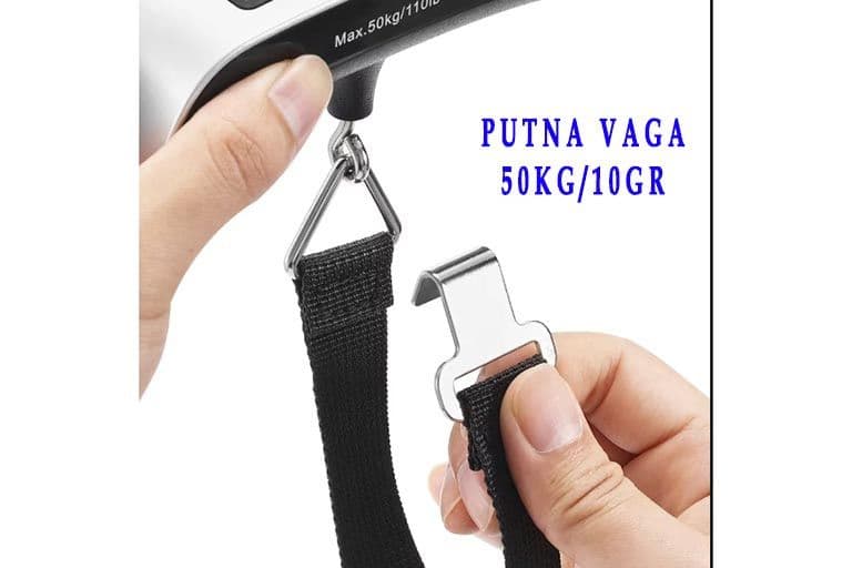 Putna vaga 50kg 10gr digitalni LCD ekran + baterija — slika 6 od 8