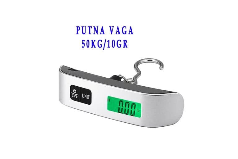 Putna vaga 50kg 10gr digitalni LCD ekran + baterija — slika 3 od 8