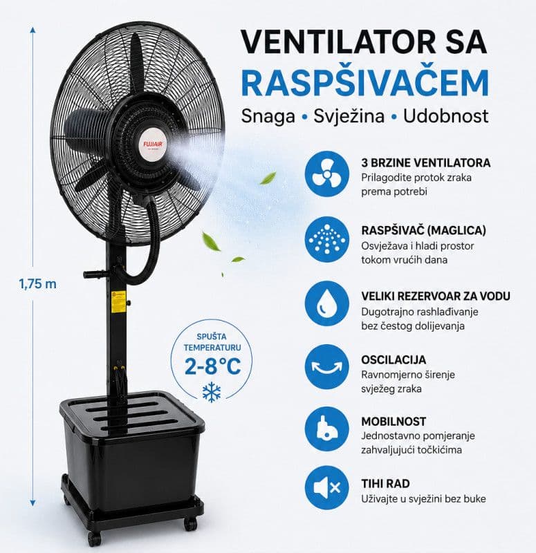 FUJIAIR CAFFE TAKAYAMA VENTILATOR SA RASPRŠIVAČEM — slika 1 od 1