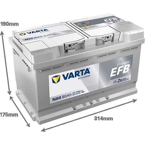 Akumulator VARTA Dynamic EFB 12V 80Ah 800A (N80) — slika 1 od 1