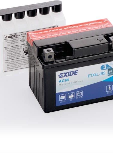 Akumulator EXIDE Bike AGM 12V 3Ah 50A (ETX4L-BS) — slika 1 od 1