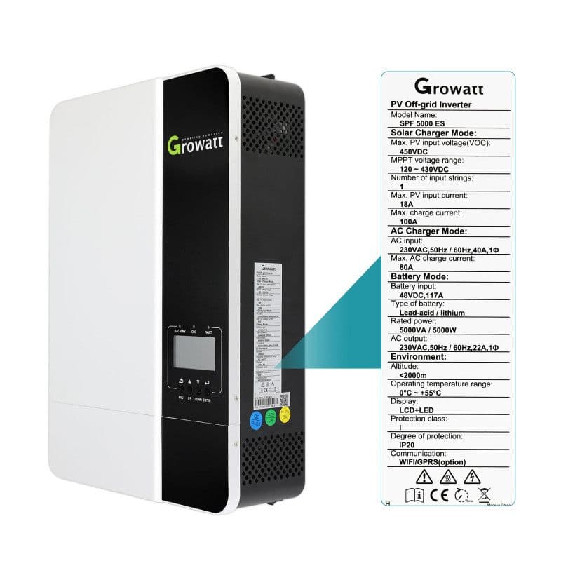 6kW GROWATT SPF6000ES Inverter Pretvarač 48V — slika 10 od 10
