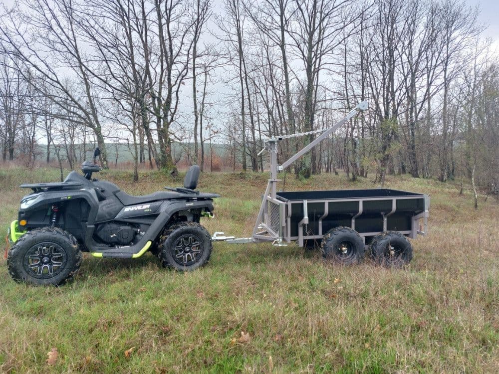 PRIKOLICA SA KRANOM SHARK TRAILER WOOD 1500 ATV QUAD — slika 1 od 9