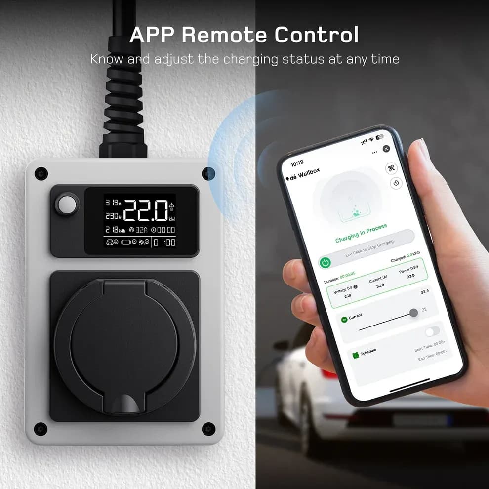 Mobilna trofazna wallbox punionica za EV - 22kW (WiFi APK) — slika 4 od 4