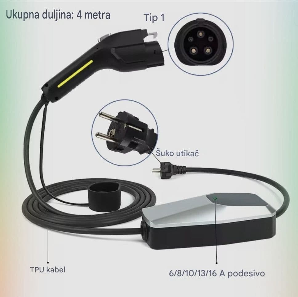 Type 1 monofazni punjač za EV 16A | ZA UVOZNA AUTA — slika 2 od 6
