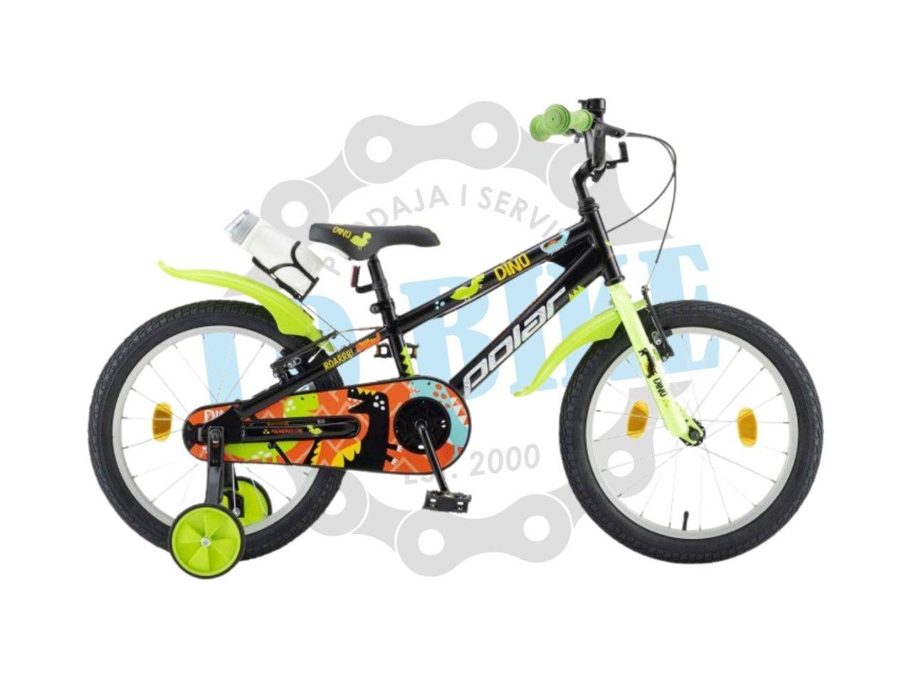 1093 BICIKL POLAR JUNIOR 18 Dino black — slika 1 od 3