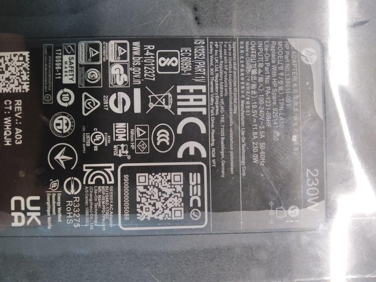 Adapter HP 230W Laptop  L38011-003 — slika 2 od 2