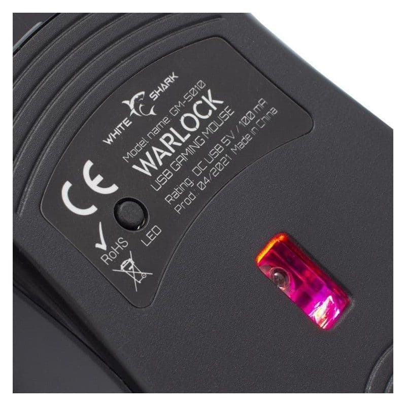 WHITE SHARK MIŠ GM-5010 WARLOCK CRNI RGB / 6400 DPI — slika 3 od 5