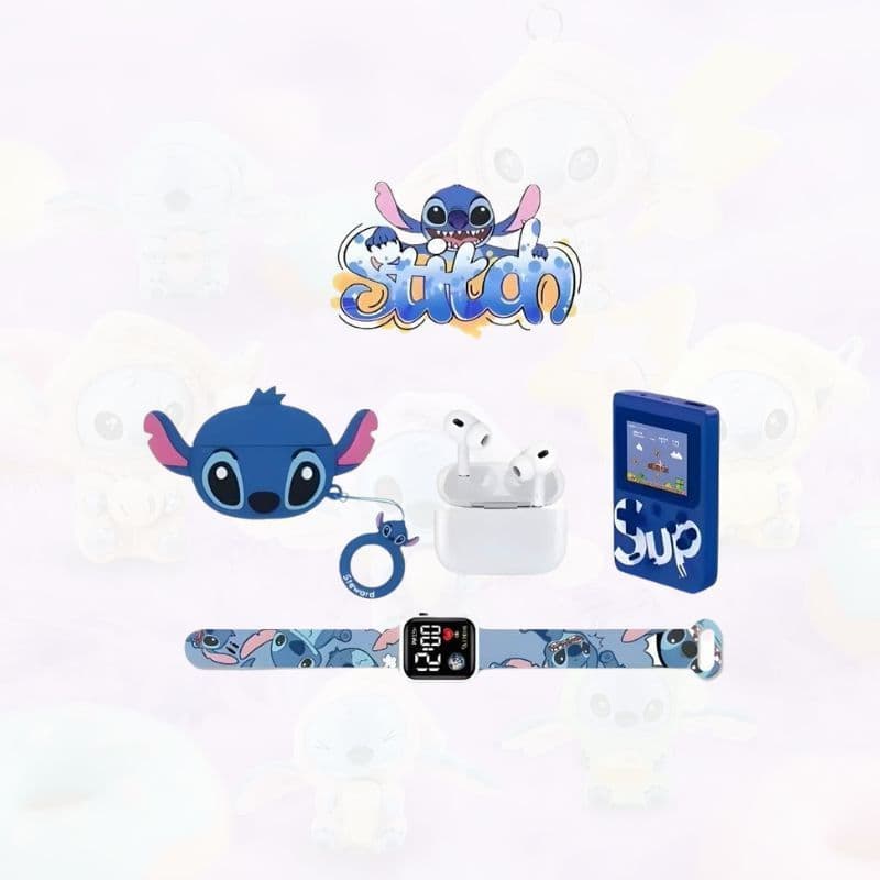 Stitch poklon paket 4U1 KT-A01 SAT+SUP+TWS+FUTROLA plavi — slika 2 od 2
