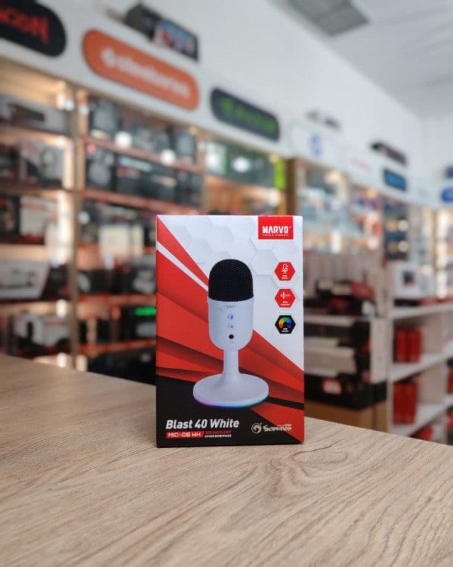 Marvo Blast 40 White MIC-06 gaming streaming mikrofon — slika 1 od 1